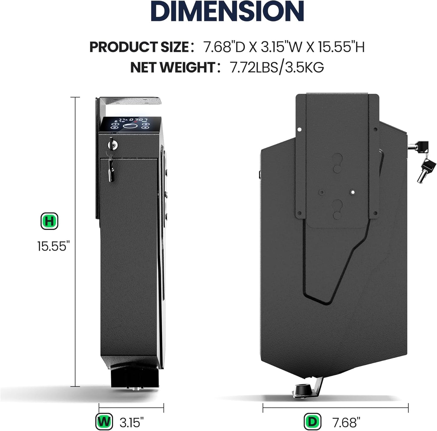 Quick Access Biometric Bedside Gun Safe for handgun