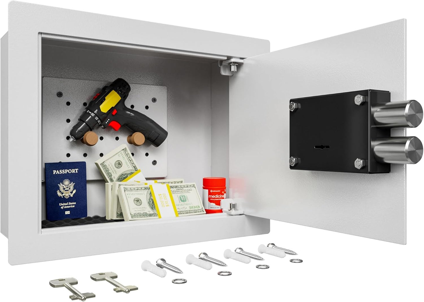 Small Hidden In Wall Safe (White)