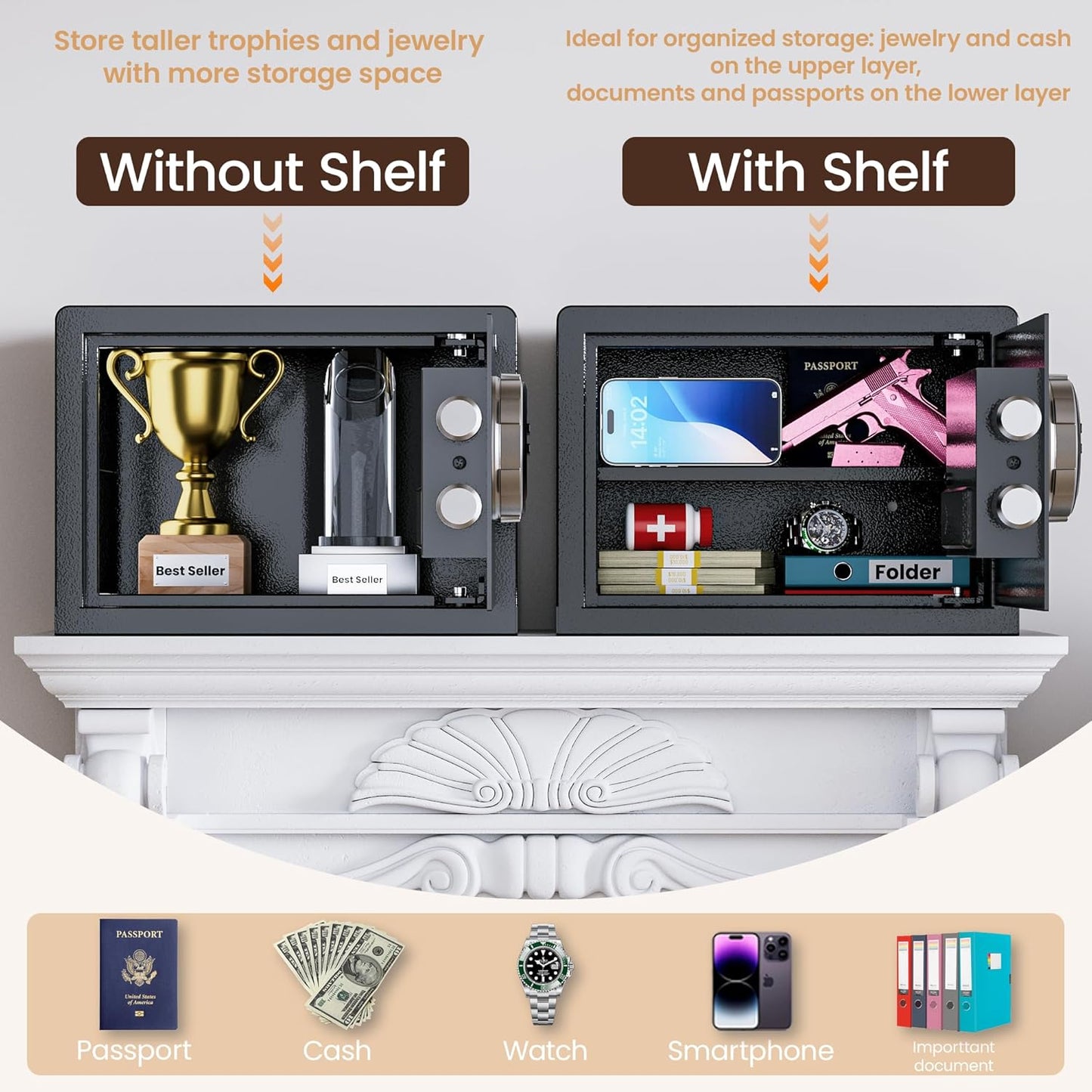 Smart Biometric safe with fingerprint lock
