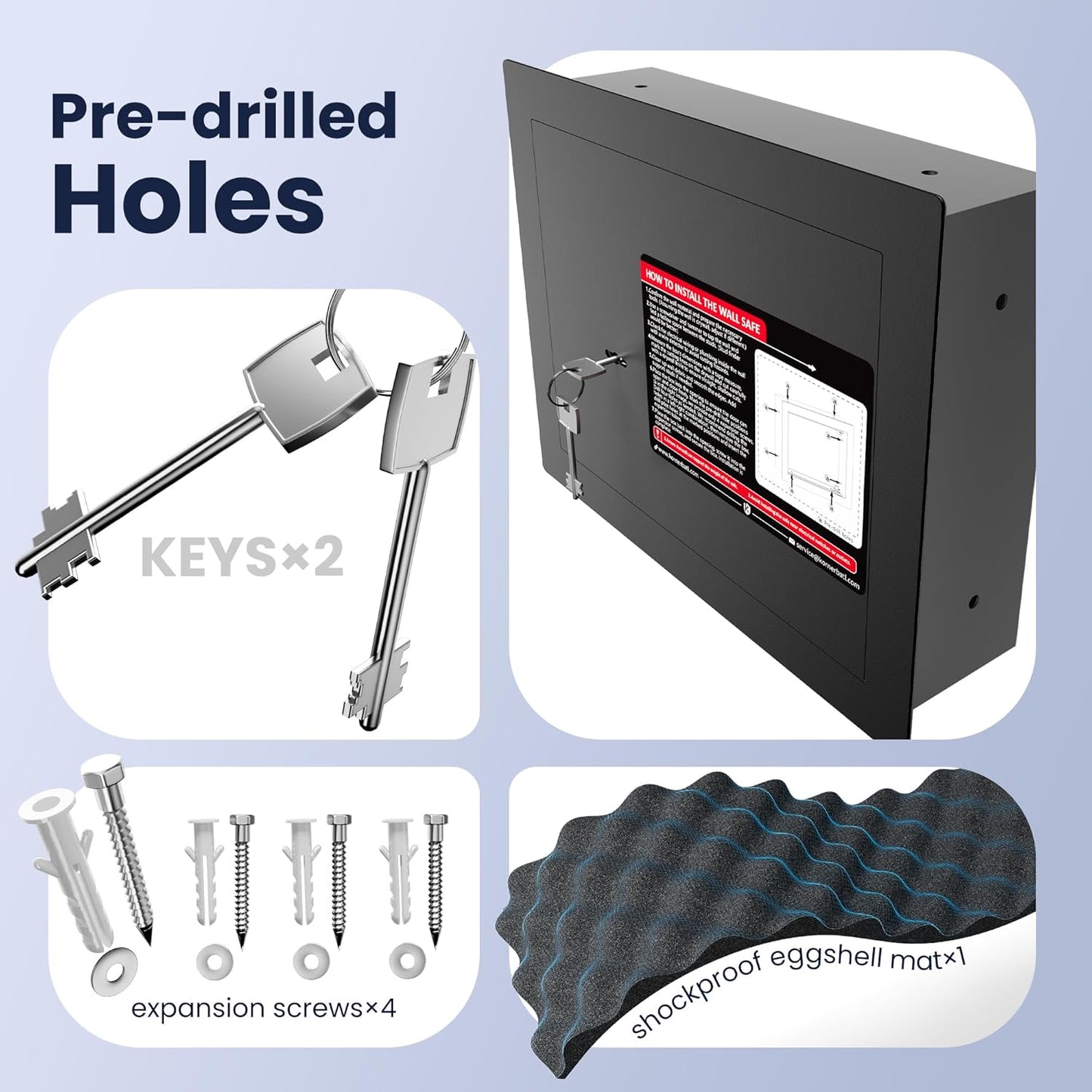 Small Hidden In Wall Safe Between 16" Studs, 0.327 cu.ft