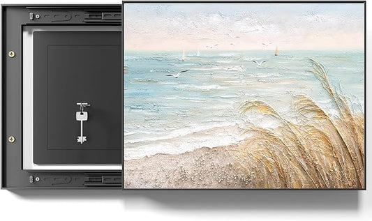 16.5x21" Sliding Right-Opening Picture Frame - Hidden Cover for Small Wall Safes & Electrical Boxes (4.8cm Depth) | Removable Artwork, Smooth Glide Mechanism, Perfect for Compact Spaces (42x53cm)