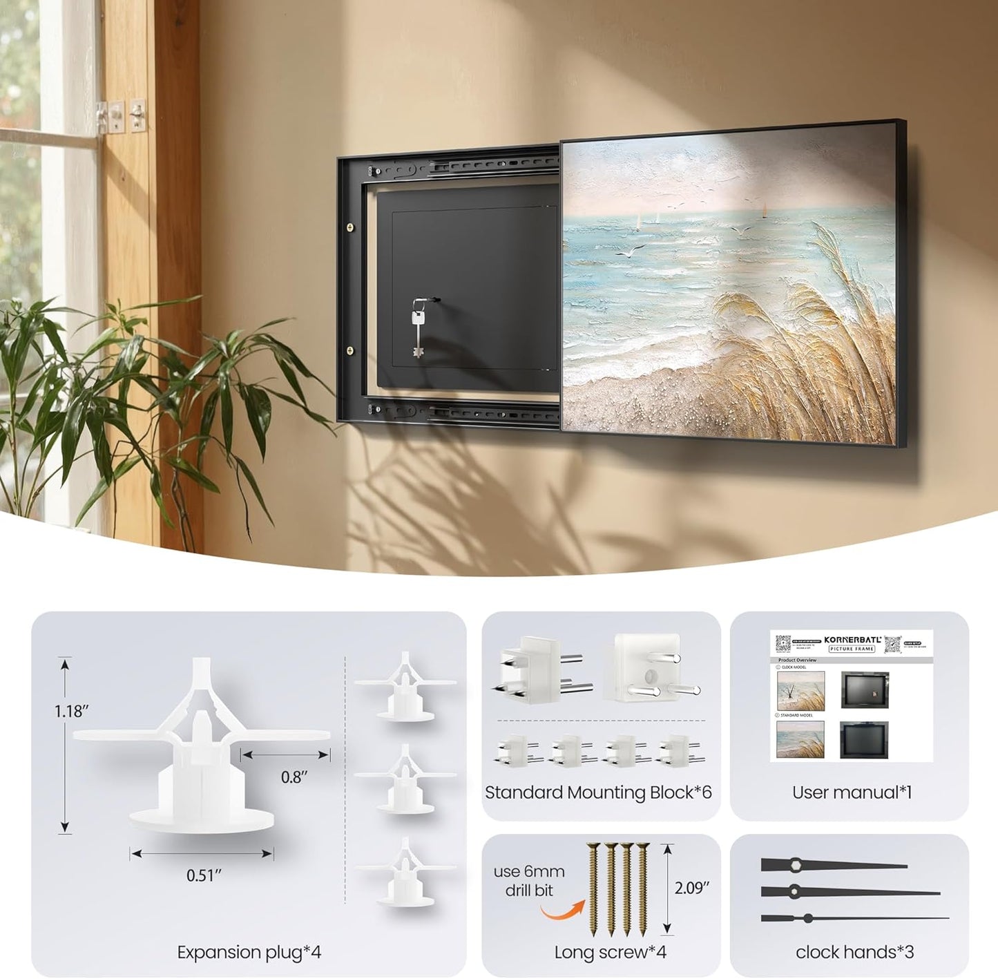 Small Wall Safe with Sliding Picture Frame
