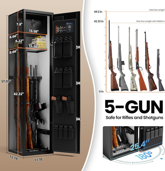 110 lb Biometric Gun Safe for Rifles and Pistols