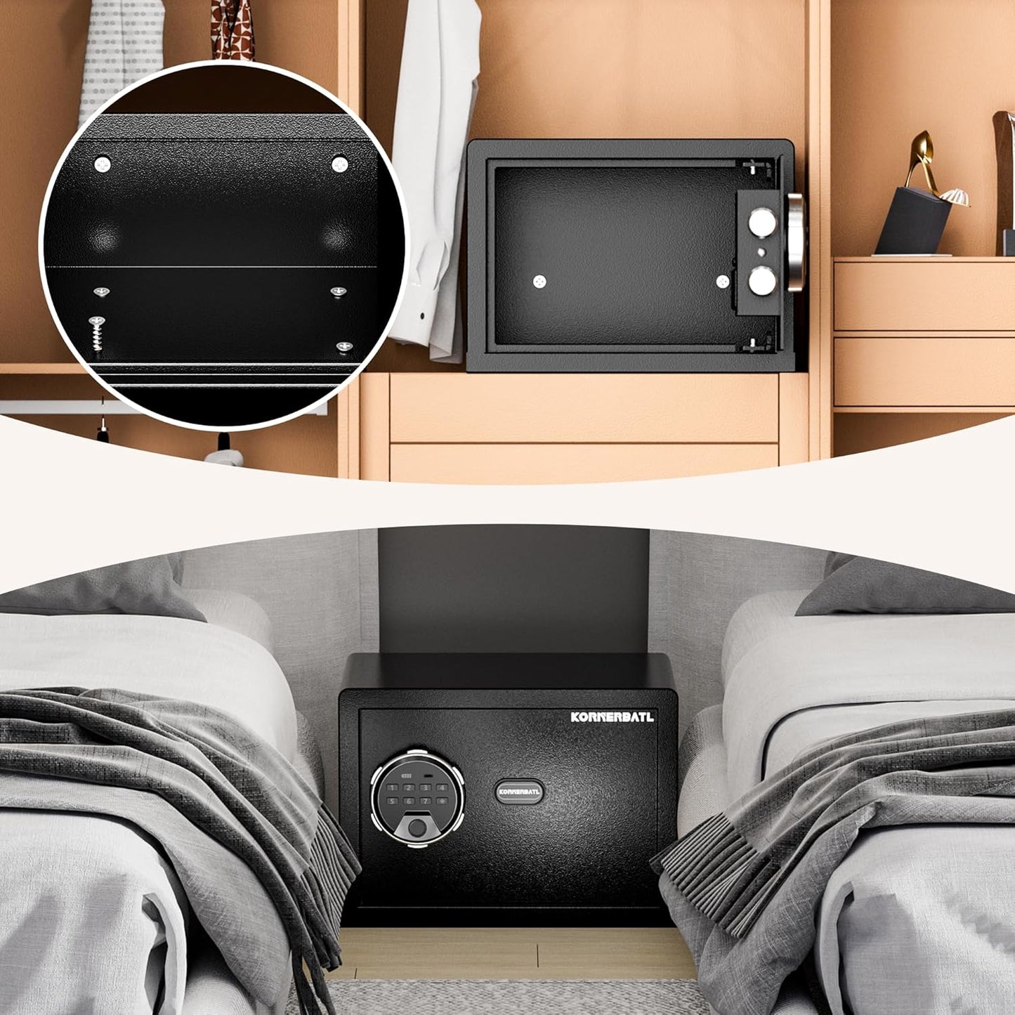 Smart Biometric Safe with Fingerprint Lock(9.84"H)