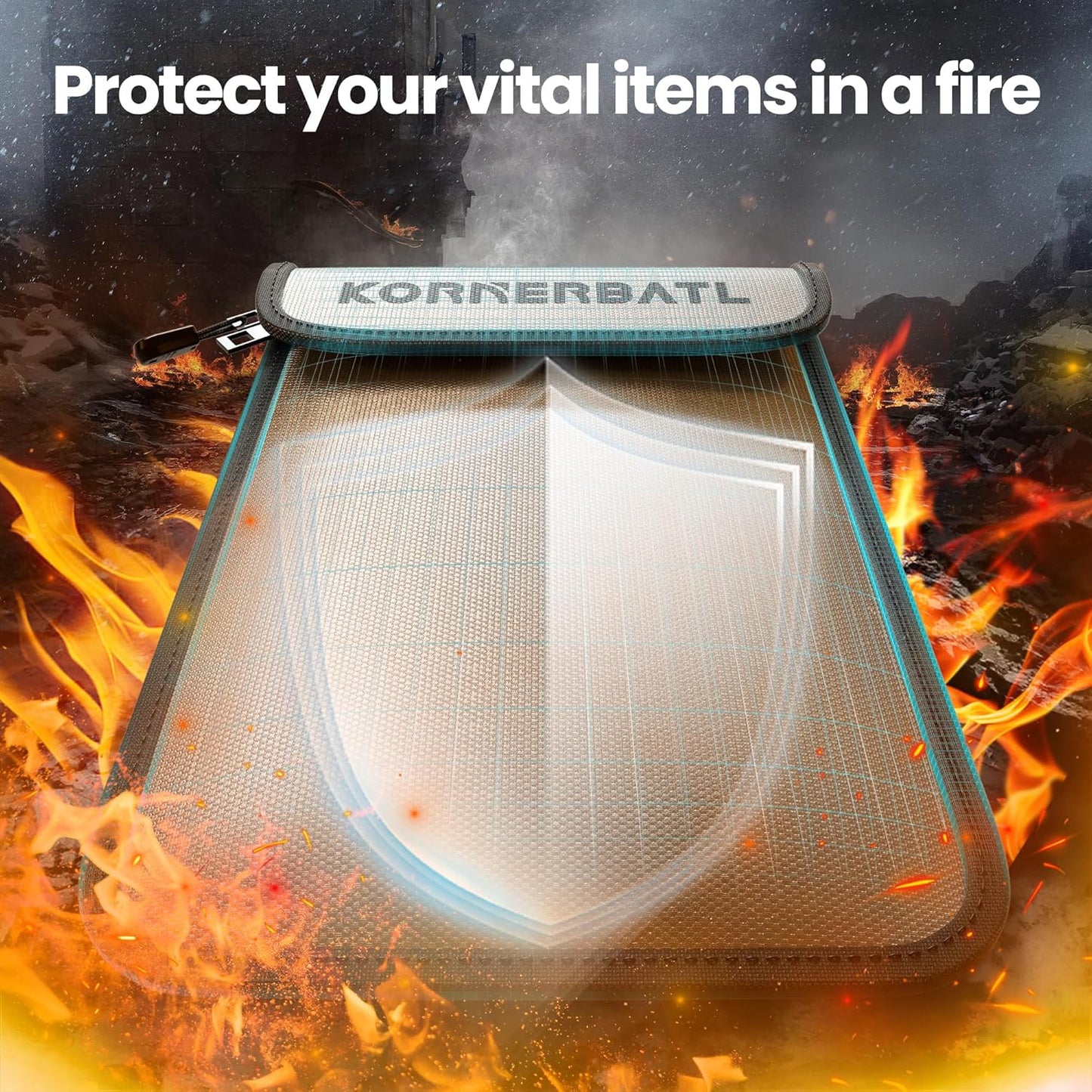 2000℉ 15”x 11”Waterproof Fireproof Document Bag