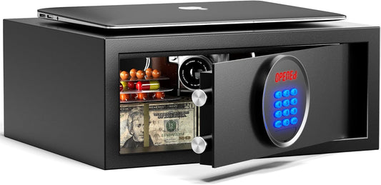 Hotel Safe Box with Administrator Password, Laptop Safe for college dorm room (14.46"D x 16.78"W x 6.99"H - 23.9 lb)