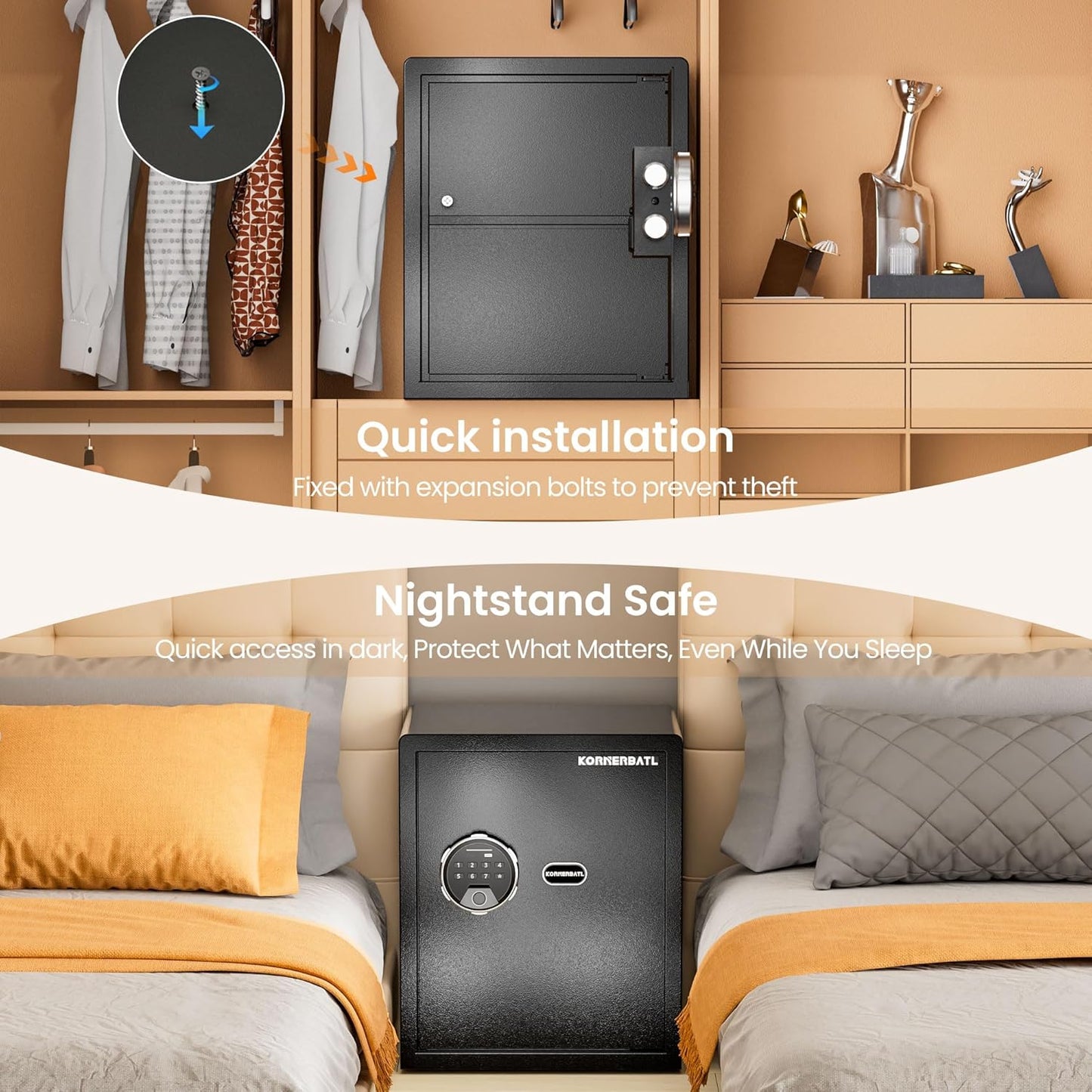 Smart Biometric Safe with Fingerprint Lock(16.54"H)