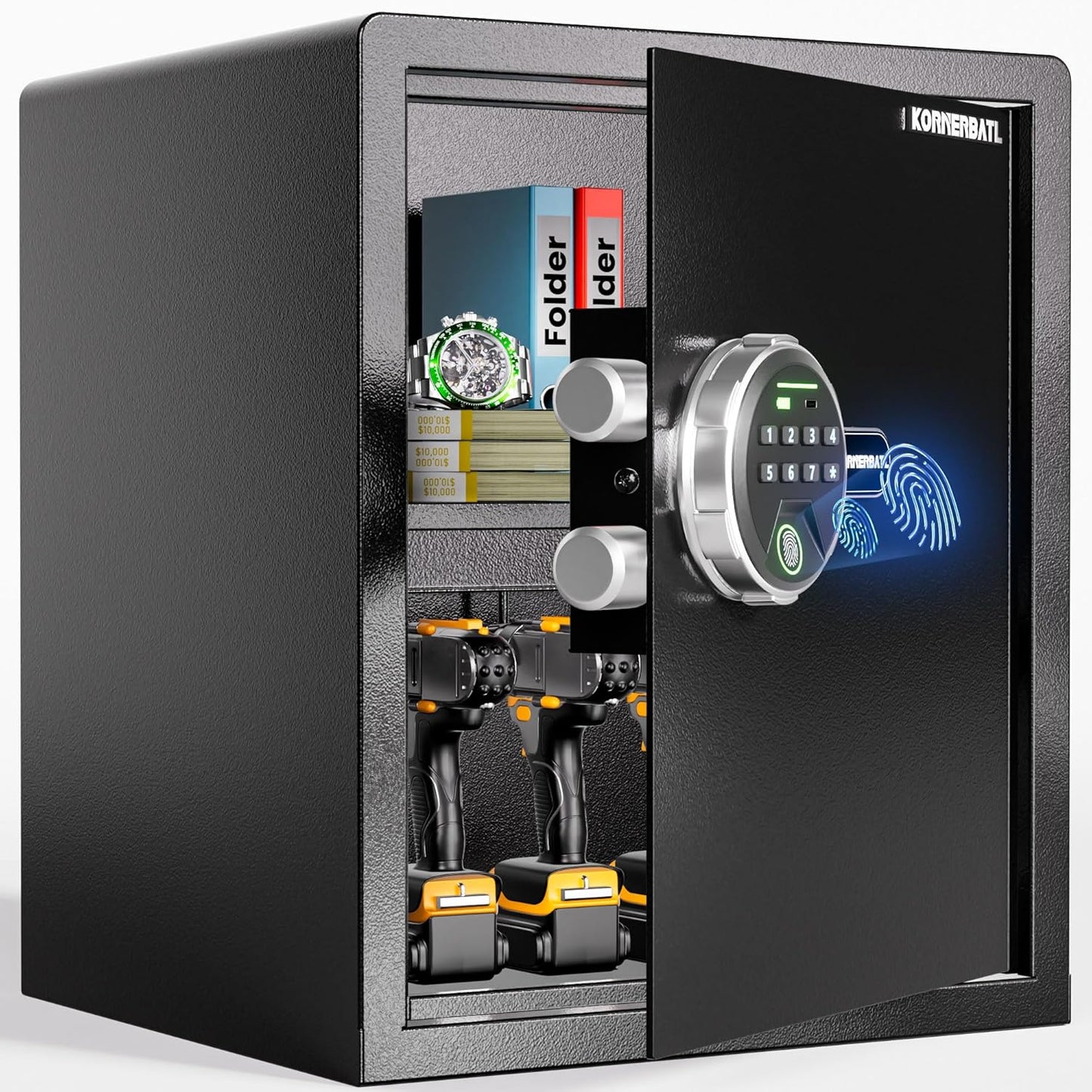 Smart Biometric Safe with Fingerprint Lock(16.54"H)