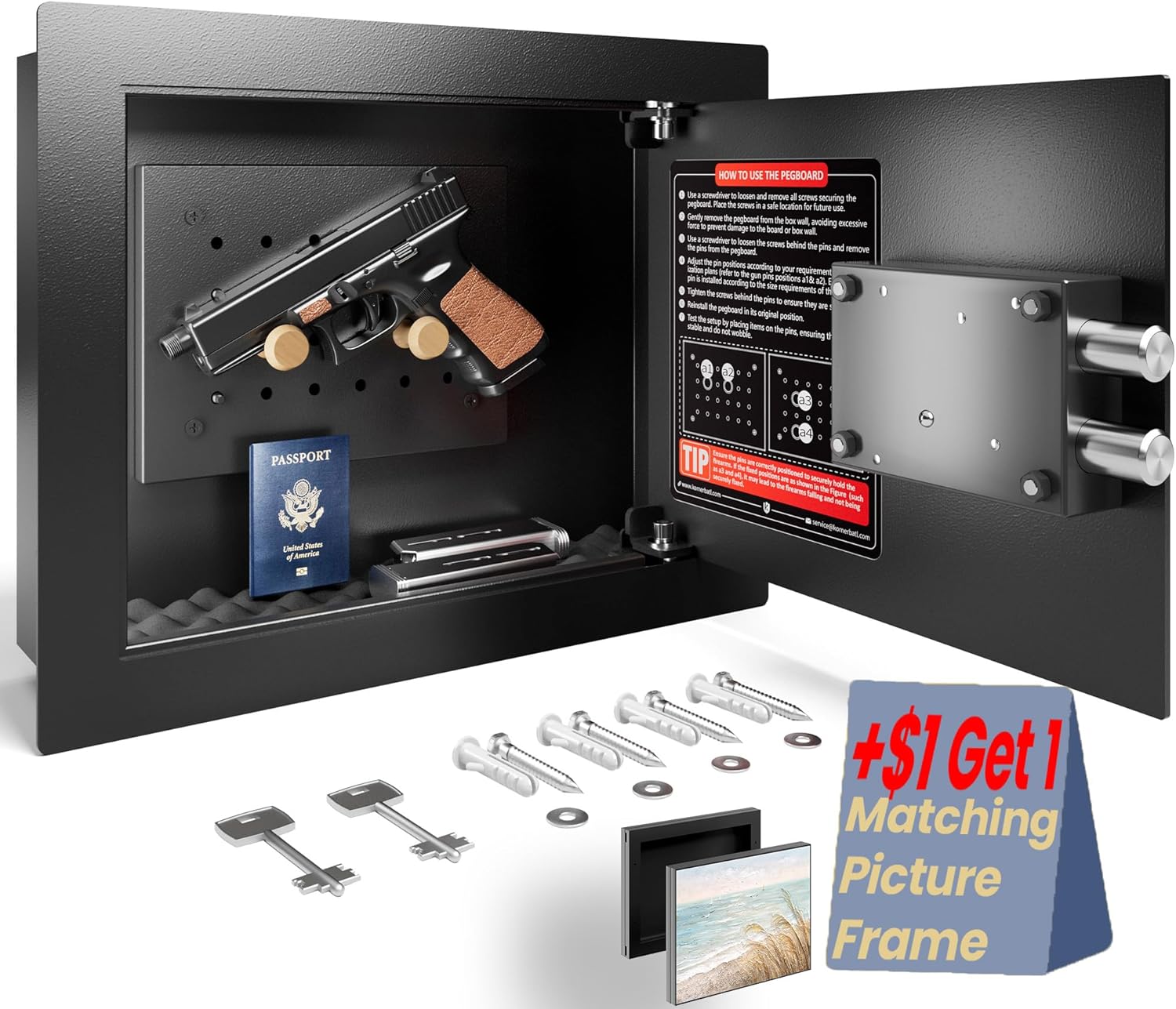 Small Wall Safe with Sliding Picture Frame – KornerBatl