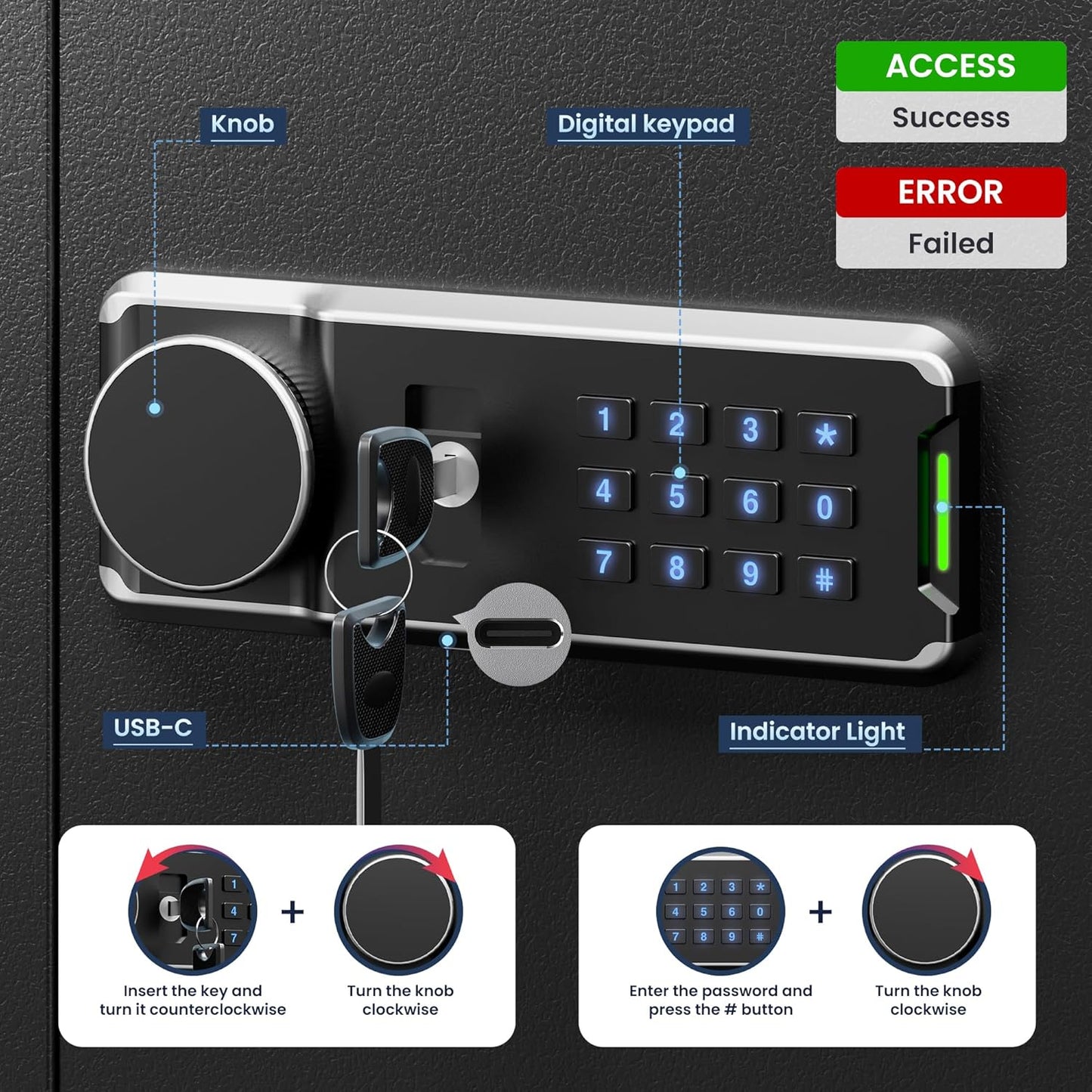 103 Keys Electronic Key Lock Box