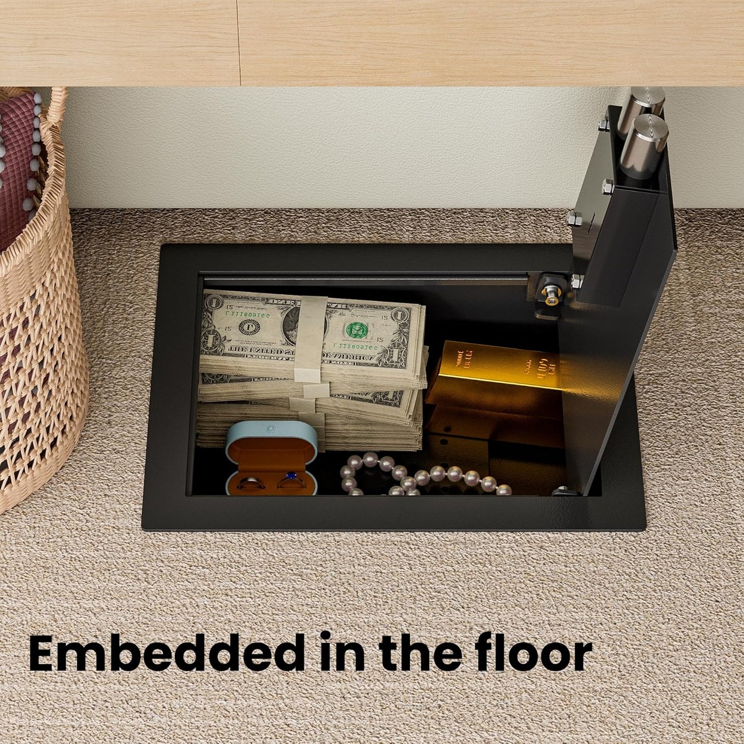 Small Hidden In Wall Safe (Black)